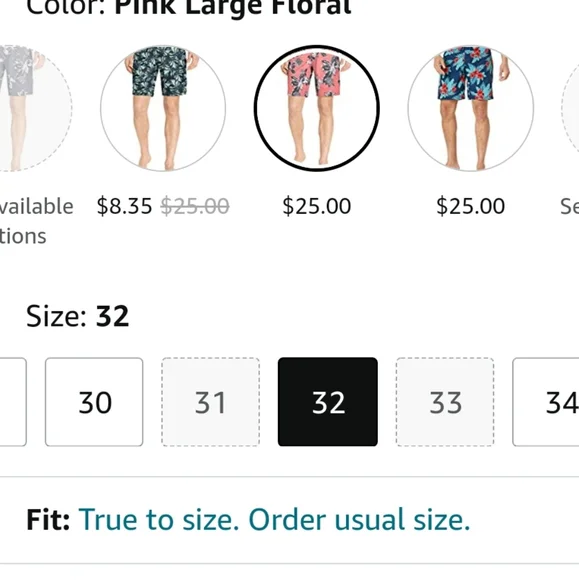 Goodthreads Men's Slim Boardshort 9" Size 32 - Picture 5 of 5